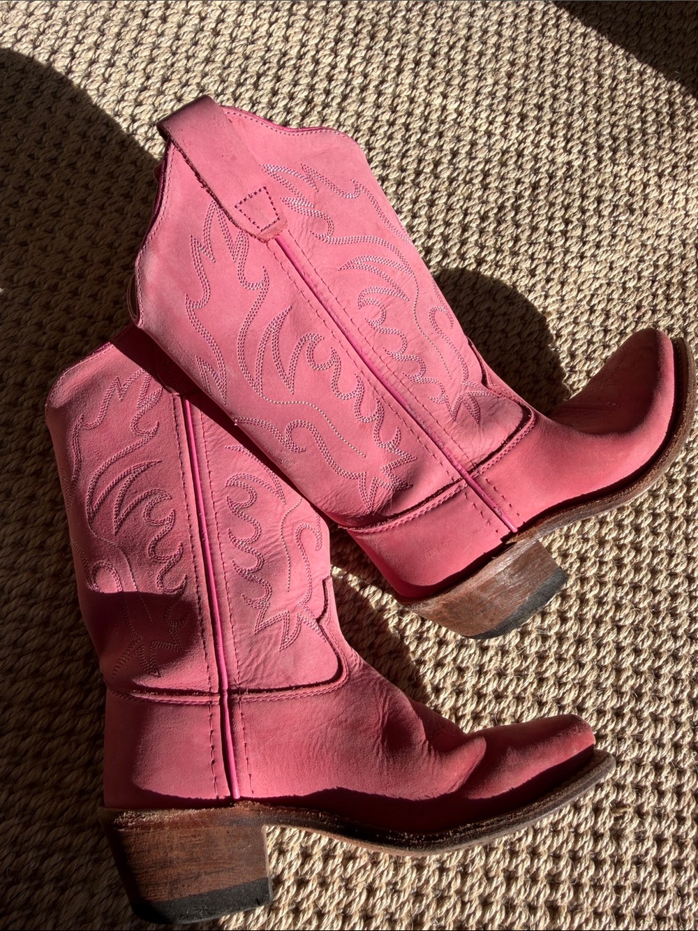 Old West Pink Kids Western Boots size 12.5